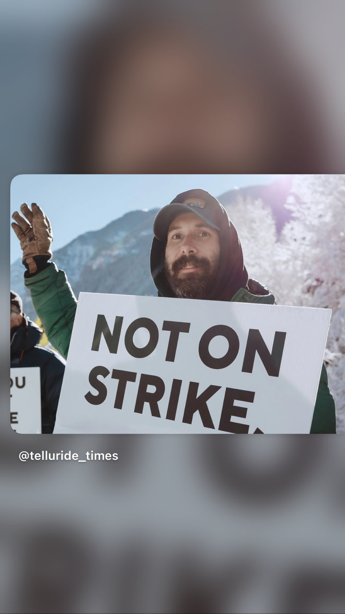 Ski patrol celebrating end of strike