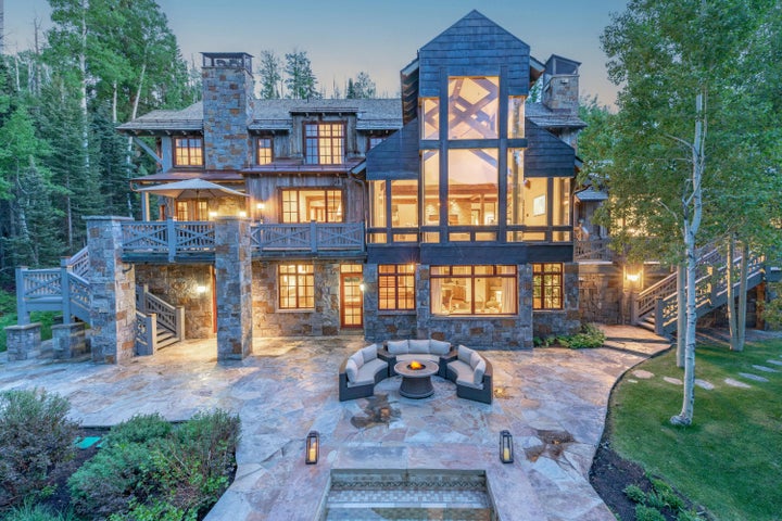 Luxury Mountain Village estate at dusk